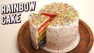 Rainbow Cake Recipe  How To Make MultiLayered Cake  Eggless Cake Recipe  Bhumika [upl. by Yedsnil]