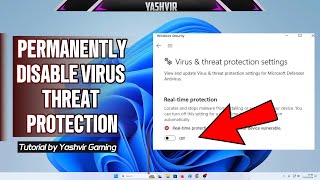 How to Disable REALTIME Protection Permanently in Windows 1110 2024 [upl. by Kcirdlek]