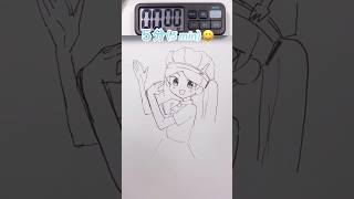 オブソミートの初音ミクを5秒、10秒、1分、5分で描いてみたDrawing Miku in 5sec10sec1mins5mins オブソミート 初音ミク drawing shorts [upl. by Hadihahs944]