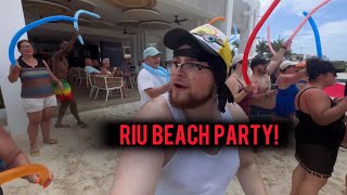 BEST RIU Beach Party in CANCUN MEXICO [upl. by Montfort]