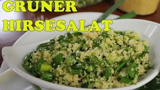 GRÜNER HIRSESALAT mit frischen Kräutern  vegan und glutenfrei Canans Rezepte [upl. by Pirali449]