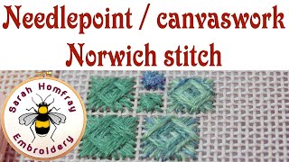 The best way to do Norwich stitch in needlepoint  canvasworkwork  Needlepoint stitches tutorial [upl. by Eanel744]