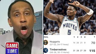 ESPN reacts to Timberwolves dominating win 11570 win over Nuggets Anthony Edwards WARNING Jokic [upl. by Krissy808]