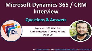 Dynamics 365 Web API Authentication C  Dynamics 365 Web API Create Record c [upl. by Otsedom69]