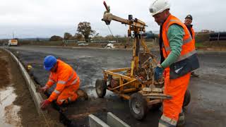 CIVIL ENGINEERING Fast amp safe kerb laying at Heath Farm Norwich [upl. by Fassold]