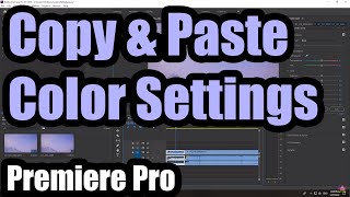 How to copy color settings from one clip to another Premiere Pro Lumetri Color [upl. by Ivah]