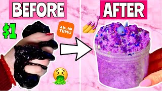 Fixing the CHEAPEST SLIMES OFF THE INTERNET 😳🤑 DIY Slime Makeover [upl. by Analad]