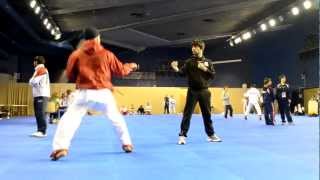 Rafael Aghayev warming up before Male Kumite Final 75kg  World Karate Championships 2012 [upl. by Kendricks70]