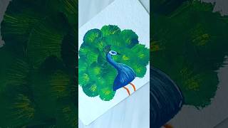 Easy Brush Stroke Art  Peacock Painting yt peacock art shorts painting MissAgrawal21kids [upl. by Necaj]