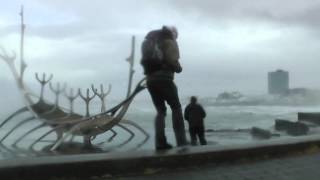 Crazy Wind Storm 70 ms 150 mph in Reykjavik Iceland [upl. by Emalee]