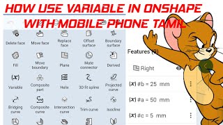 how do use variable in onshape 3d design in mobile phone tamil [upl. by Liuka]