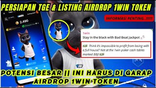 Airdrop 1WIN TOKEN  TGE amp LISTING 🍅 Harga Premarket Tormarket Listing [upl. by Eryn]