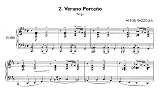 Astor Piazzolla Tango quotVerano Porteñoquot for piano with score [upl. by Cynthy]