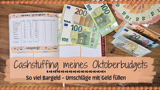 Cashstuffing meines Oktoberbudgets🎃 So viel Bargeld🎃 Geld Sparen [upl. by Hewet967]