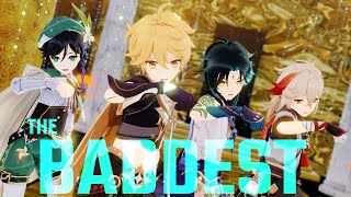 【 原神  Genshin Impact MMD 】 THE BADDEST 【 4NEMO  Kazuha  Xiao  Venti  Aether  】 [upl. by Frasquito9]