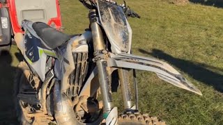 Enduro Thumpstar TSN 300 2t na torze mx Bartoszyce Gopro helmet crash [upl. by Robillard104]