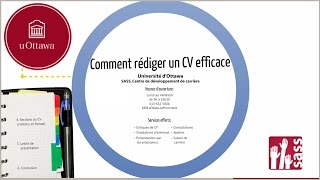 Comment rédiger un curriculum vitae efficace [upl. by Latouche]