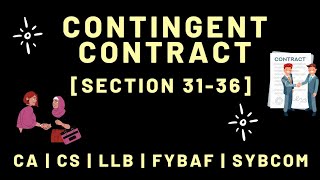 Contingent Contract  Section 3136  Indian Contract Act  Examples  Explained in Hindi [upl. by Backler723]