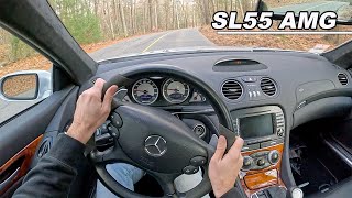 2007 Mercedes Benz SL55 AMG  Supercharged V8 German Roadster POV Binaural Audio [upl. by Shandeigh]