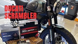 Ducati Scrambler Handle Bar Riser and Aux Lights Installation [upl. by Gabrielle]