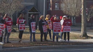 Teachers in three Massachusetts school districts go on strike [upl. by Amlet]