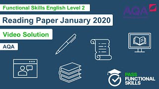 Pass Functional Skills  AQA Reading January 2020 Level 2 Video Solution [upl. by Aloap]