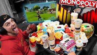 We Played McDonalds Monopoly Overnight With Fortnite Roulette 1 Kill  1 Prize [upl. by Ahseka181]