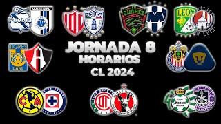 HORARIOS CANALES Y FECHAS DONDE VER LA JORNADA 8  LIGA MX CLAUSURA 2024 [upl. by Ocinom613]