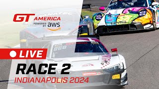 LIVE  Race 2  Indianapolis  GT America powered by AWS 2024 [upl. by Garber384]