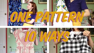 One Sewing Pattern 10 ways DIY dress collection [upl. by Hewes857]