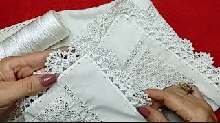 №4 PUNTAS A CROCHET PARA SERVILLETA RAPIDÍSIMO LAS TEJES EN UNA SOLA VUELTAcrochetfacil [upl. by Teresina]