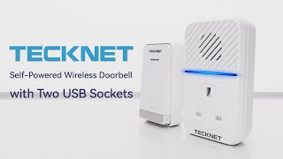 TECKNET SelfPowered Wireless Doorbell with UK Socket and USB [upl. by Latsyc]