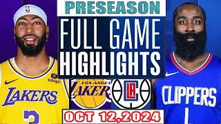 Los Angeles Lakers Vs LA Clippers Full Game Highlights Oct 122024 NBA Preseason [upl. by Sices]