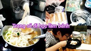 Làm mì Udon bánh canh và Tiramisu Lê Sôcôla  Trang chuẩn bị đi học làm bánh [upl. by Pacien326]