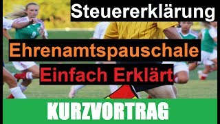 Ehrenamtspauschale Erklärt  Steuererklärung [upl. by Jasper]