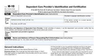 IRS Form W10 walkthrough Dependent Care Providers Identification amp Certification [upl. by Tri]