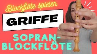 Grifftabelle Sopranblockflöte c bis e  verasblockflötenkanal [upl. by Sellig]