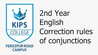 Correction Rules of Conjunctions  2nd Year English [upl. by Tarr575]