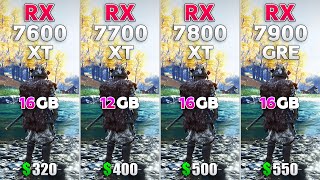 RX 7600 XT vs RX 7700 XT vs RX 7800 XT vs RX 7900 GRE  Test in 10 Games [upl. by Dutch]