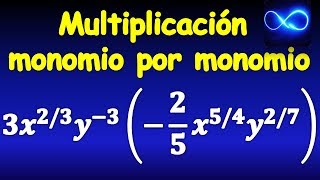 85 Multiplicación monomio por monomio con fracciones en el exponente [upl. by Lebama567]