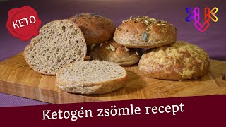 Keto zsömle recept  Ketogén alacsony szénhidráttartalmú zsemle recept 23g szhdb [upl. by Maddalena43]