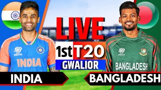 India vs Bangladesh 1st T20  Live Cricket Match Today  IND vs BAN Live Match Today  IND Batting [upl. by Magda2]