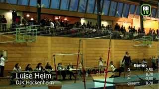 Luise Heim  Kunstturnen Damen  Regionalliga Mitte 2012  3 Wettkampftag [upl. by Ahsiyn]