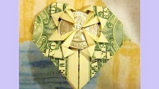 Valentines Day Crafts  How to fold a Heart from 1 amp Quarter  Money Origami Gift Idea [upl. by Nemajneb]