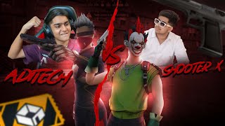 ADITECHOP VS Shooter X❤️🤯  Can I Beat AdiTech in a 1v1 With Aditech 😰  Garena Free Fire [upl. by Ellehciram]