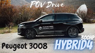 2022 Peugeot 3008 HYbrid4 AWD GT Pack 300HP  POV Drive  Cars by Vik [upl. by Tnayrb]