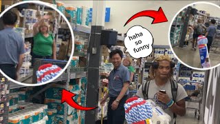 pushing people carts in walmart vlog [upl. by Ecyob]