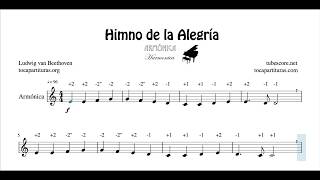 Himno de la Alegría Partitura de Armónica con Tablatura en números Ode to Joy Harmonica Tabs [upl. by Repsag]