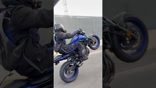 Yamaha MT07 Sound Aggressive Black Widow Fail Wheelie Stunt💥💨 mt07 yamaha motorcycle shorts [upl. by Odille]