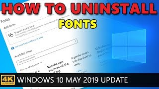 Windows 10 How to uninstall font [upl. by Naashar]